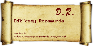 Décsey Rozamunda névjegykártya